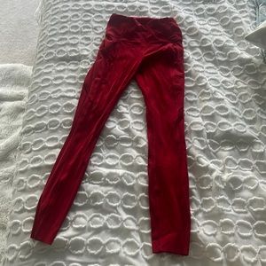 new lululemon carnation red leggings